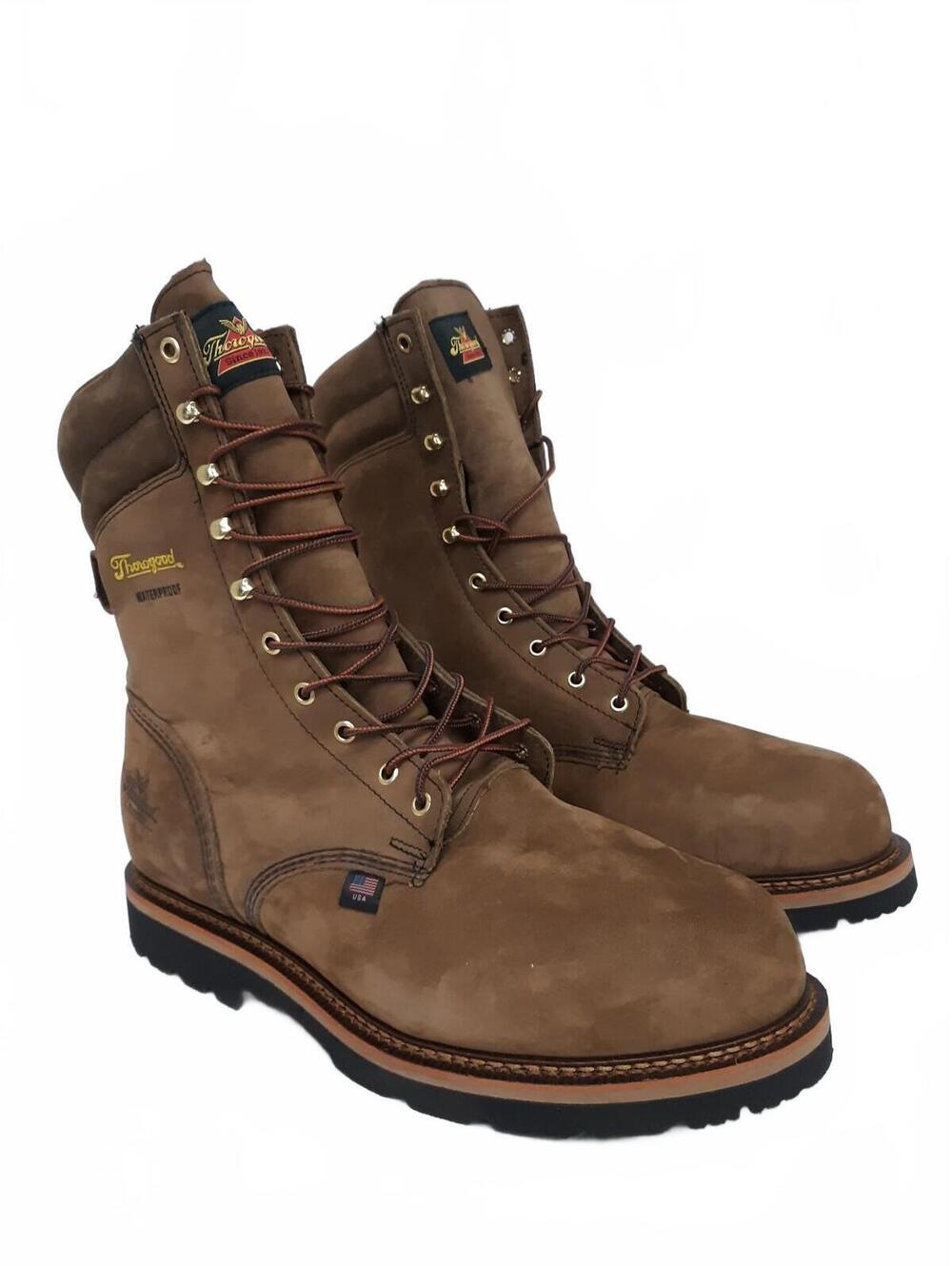 Thorogood Men's 9" Steel Toe WP Logger Work Boot (U.S.A.) 804-3555 Brown 13 3E